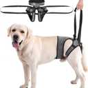 LIANZIMAU Dog Sling for Large Dogs Adjustable Hind Leg Support Lift Harness Senior Canine Mobility Aid Carrier for Back Legs Walking Rehabilitation (Grey)