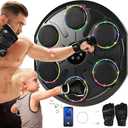 2025 Music Boxing Machine for Adults Kids, Smart Boxing Training Machine with Gloves, Wall Mounted Punching Machine with 12 Speeds & Modes, Reflex Training Suitable for Home,Office,Gym