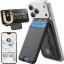 for MagSafe Wallet, Works with Apple Find My,5 Card Holder with Stand, Magnetic Phone Wallet Stand for iPhone 17/16/15/14/13/12 Pro Max Air Plus, RFID Blocking Vegan Leather,Black