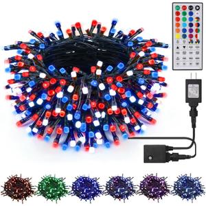 HOME LIGHTING 66ft Christmas Decorative Mini Lights, 200 LED RGB Changing 8 Functional Green Wire Fairy Halloween Lights with Remote Timer, Plug in Indoor Outdoor Xmas Wedding Party Decor