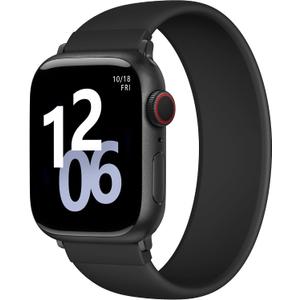 Zedoli Sport Solo Loop Band Compatible with Apple Watch Bands, Women Men, Stretchy Soft Silicone Elastic Strap for iWatch, Size: 44/45/46/49/42mm(Series 3)M: 6.93"-7.48"