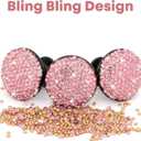 10 Pack Bling Cabinet Knobs, 1-1/4 inch Crystal Rhinestone Diamond Decoration Zinc Dresser Cupboard Handles with Screws for Home Office Kitchen Bathroom (Pink)