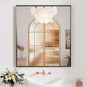 Black Bathroom Vanity Mirror 32x36 Inch, Rectangle Matte Black Bathroom Mirror, Square Corner, Tempered Glass, Bedroom, Living Room, Entryway, Wall Mounted(Vertical/Horizontal)
