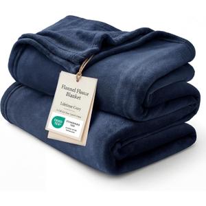 Bedsure GentleSoft Twin XL Fleece Blanket Dorm Bedding - Lightweight Soft Cozy Blankets for Bed, Sofa, Couch, Travel, Camping, Navy, 66"x90"