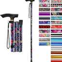 supregear Folding Cane, 5-Level Adjustable Height Walking Stick Lightweight Collapsible Portable Travel Cane with Wrist Strap and T Handle for Elderly Disabled Men Women