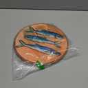 Lengues Sardine Kitchen Round Wall Art - Fish Round Wall Decor, Vintage Farmhouse Decor Canvas Framed Art Prints, Sardines French Country Print Hanging Frame for Room Kitchen 10x10 Inch