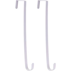 Sattiyrch 15" Wreath Hanger for Front Door,Sturdy Steel Wreath Door Hanger,Over The Door Hanger Hook (White,2)