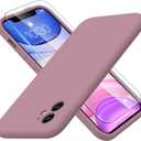 Designed for iPhone 11 Case with Screen Protector - Upgraded Camera Lens Protector - Soft Full Coverage Liquid Silicone Cover - Scratch-Proof Protective Phone Case 6.1 inch - Dull Purple
