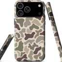 For iPhone 17 Pro Case,Retro camo Design,Dual Layer Soft TPU Hard PC Bumper Case Design