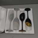 MyGift Modern Stemmed Champagne Flute Glass Set of 4 with Black and Gold Plated Design, Bachelorette Toasting Glasses Party and Wedding Wine Glass, 8 oz