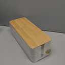 Cable Management Box - Wooden Style Large Cord Organizer Box to Hide Wires & Power Strips | Desk Computer Cable Organizer Box | Safe ABS Material |16" (L) x 6.2" (W) 5.3" (H)|for Home & Office - White