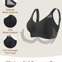 Jelly Bras for Women Full Coverage Plus Size Tshirt Bra Back Fat Smoothing Wireless Brasieres, Black, XL (Black, XL)