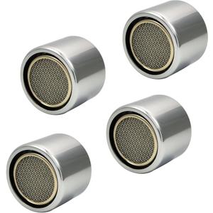 Bathroom Sink Aerator,2.2 GPM Faucet Aerator, Made of Solid Brass and Stainless Steel,55/64 Inch Female Thread Faucet Replacement with Gasket,For Kitchen and Bathroom,4PCS (Silver)