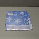 Horaldaily Christmas Tablecloth 7070 Inch Round, White Snow Blue Washable Table Cover for Party Picnic Dinner Decor