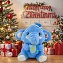 Elephant Stuffed Animals Plush Toy for Baby Girls Boys, 9.84inch Blue Stuffed Elephant Plush Gifts for Birthday