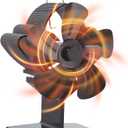 Wood Stove Fan, 5 Blades Heat Powered Fireplace Fan for Wood Burning Stove/Pellet/Log Burner, Non Electric Heat Activated Thermal Fans for Indoor, Silent