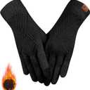REACH STAR Winter Gloves for Women Men,Winter Clothing for Women 3-Finger Touch screen Elastic Thermal Knit Lining, Warm Gloves for Cold Weather,Running,Driving Christmas Gifts (Black)