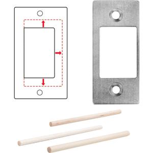 Deadbolt Restorer Strike Plate, Fix Dead Bolt Misalignment/Sticking/Jamming, Large Hole and Narrow Edge Frame Striker for Door Latch (1, Silver)