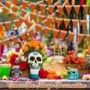5 Pcs 44 ft Mexican Party Banner Decorations Papel Picado Dia De Los Muertos Cinco De Mayo Decor Muertos Hanging Garlands Mexican Birthday Wedding Party Decoration