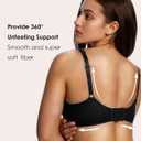 Ultra Soft Lace Bras for Women, Full Coverage Underwire Minimizer Bras, Lifting Comfort Bra for Everyday Wear. (Black) 38/85