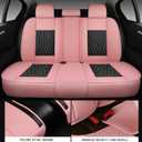 BGYFDU02 Seat Cover 5-Seater Full set, Universal Type, Suitable For Most Cars, Cars, SUV, Trucks, Pickup Ttrucks, Airbags Compatible With Synthetic Leather Car Seat Cushion Protectors (Black and Pink)