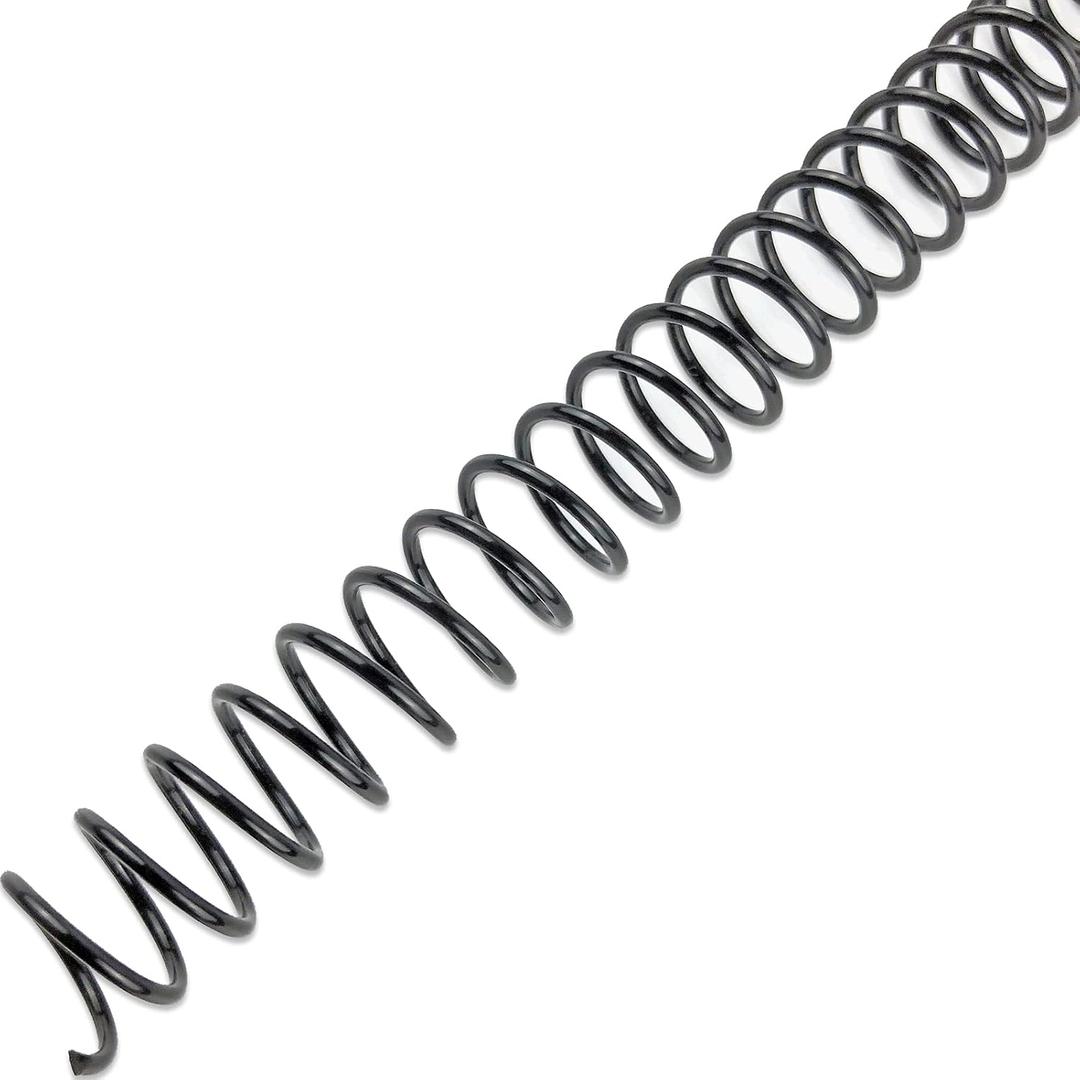 HOUYEE 100 Pack Plastic Spiral Binding Coils, 12mm(1/2"),90 Sheet Capacity,4:1 Pitch (Black)