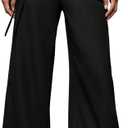 GORGLITTER Women's Low Rise Going Out Formal Dress Pants Wide Leg Work Slacks Pants Business Casual Outfits Trousers (Black, XS)