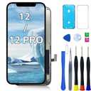 for iPhone 12/12 Pro Screen Replacement 6.1 inch LCD for A2172, A2402, A2404 A2403, A2341, A2406, A2408 3D Touch LCD Display Digitizer Touch Screen Assembly with Repair Tools Parts