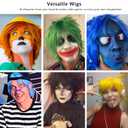 Modernfairy Anime Halloween Wig Platinum Blonde for Cosplay Party, Synthetic Layered Short Hair Wigs with Bangs, Pastel Wigs for Women Men