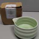 AIYICIII Ceramic Matcha Bowl with Spout 500ml / 17oz, Japanese Chawan for Whisking & Pouring, Handmade Matcha Tea Bowl for Green Tea Ceremony & Daily Use (Matcha Green)