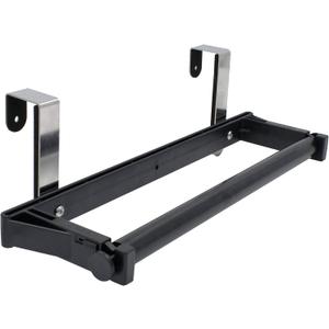 YYST Over Cabinet Door Paper Towel Holder Bar Dispenser for for Kitchen, Pantry, Mudroom, Fits Both Standard & Jumbo Rolls (Black, 1)