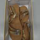 Soda Women's Gold Strappy Sandals - Size 7.5 - Casual Summer Flats