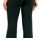 28" Inseam Women's Bootcut Yoga Pants Long Bootleg High-Waisted Flare Pants with Pockets BlackFlare_28_Large Black