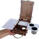 Tabletop Easel Box with Watercolor Palette Empty, Portable Travel Easel for Painting with Storage, Multifunctional Wooden Watercolor Easel Case Plein Air Painting for Adults Artists