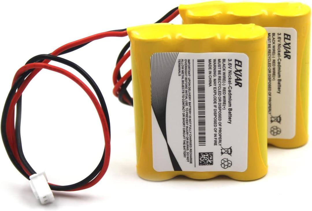 YUTSUJO (2-Pack) 3.6V 700mAh Ni-CD Battery Pack Replacement for DISON KRH-15/51 JLEU9, OSA107, PowerSonic A5289-1 Exit Sign Emergency Light