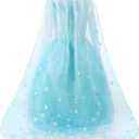 ReliBeauty Girls Sequin Princess Costume Long Sleeve Dress up, Light Blue(with Accessories), 6