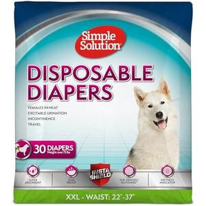Simple Solution Dog Diapers Female, Dog Diapers, Potty Training, Super Absorbent, Breathable, Wetness Indicator for Urination, 22-37 Inch Waist, (XXL, 30ct)