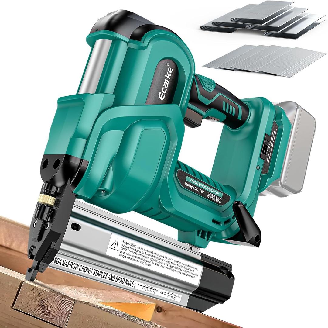 Brad Nailer Cordless Stapler for Makita 18V (No Battery), 2 in 1 Electric Nail Gun/Staple Gun with 18GA Nails/Staples, Battery Power 2 Inch Nailer for Trim Wood Crafting Home DIY, Tool Only