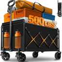 Wagons Carts Foldable Heavy Duty Collapsible Wagon for Groceries, Apartment Moving & Storage Wagon cart with Wheels Foldable,Portable Folding Wagon for Yard Work, Travel, Shopping,Picnic & Beach