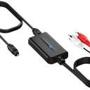 192kHz DAC Digital to Analog Audio Converter 7ft/2.1m Digital Audio Optical to RCA Cable SPDIF to RCA Converter with Built-in Audio Amplifier Chipset for HDTV, DVD, Blu-Ray Players (Small)