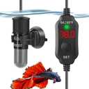 AquaMiracle Adjustable 10W Small Aquarium Heater Submersible Fish Tank Heater Betta Heater Turtle Heater Super Mini Aquarium Heater with Digital Display Thermostat, for 12 Gallon Tanks