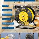 DEWENWILS Retractable Extension Cord Reel, 80FT Heavy Duty Open Cord Reel for Indoor Outdoor, 14/3 AWG SJTW, 4 Grounded Outlets, 13 Amp Circuit Breaker,Handle Rewind, Metal Stand, ETL Listed