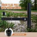 iElyiEsy Truck Flag Pole with Hitch Holder Duty Flagpole Mount Kit for Tow Hitch, Long Protect Sleeve Windproof Design for Trucks, Jeep & Trailer,Black