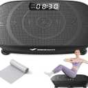 MERACH Vibration Plate Exercise Machine, Whole Body Workout Equipment for Women, Bluetooth and Silicone Pedal, Vibration Plate with Auto Mode, Vibrate Fitness Platform for Home (Black)