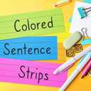 Chell Colored Sentence Strips Cardstock, Pack of 100, 3 x 24 Rainbow Color Word Learning Strips Handwriting Practice Tools for Teachers, Classroom and Office, 5 Colors