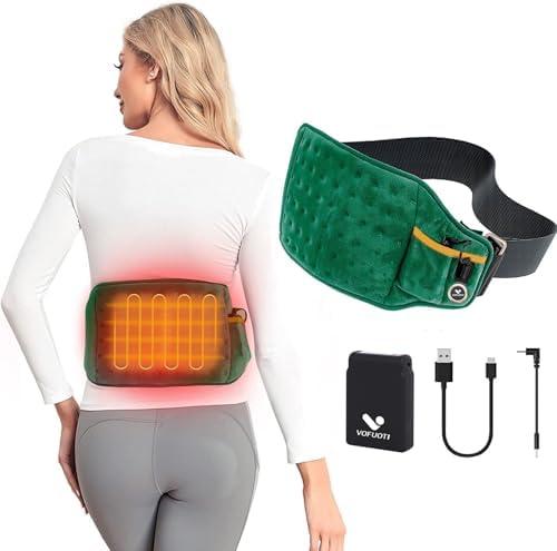 Vofuoti Cordless Heating Pad, Portable Heated Pad with Battery and 3 Heat Settings for Back, Abdomen, Women Men 