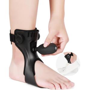 AFO Drop Foot Brace for Walking - Upgraded Inflatable Version, More Comfortable & Efficient, Adjustable Foot Drop Orthotic Brace, Achilles Tendonitis, Plantar Fasciitis, Stroke, TBI, ALS, MS, Bone Fracture, AFO (Medium, Right)
