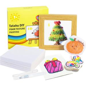2 x Tatahu Magic Puffy Paint Kits - 3D Drawing Foam Texture Paper Sets for DIY Art and Craft Supplies