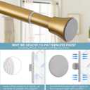 2 x Gold Shower Curtain Rod - Tension Curtain Rod for Window or Bathroom Adjustable 32 to 62 inch Spring Tension Shower Rod No Drilling Non Slip, Gold