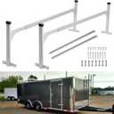 Aluminum Trailer Ladder Rack, 6FT to 9FT Adjustable Trailer Roof Ladder Rack for Universal Enclosed and Open Trailers, 400 lbs Capacity, Silver